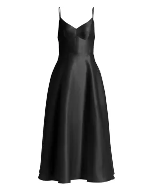 Alberta Ferretti スパゲッティストラップ ミディドレス ブラック - サムネイル1