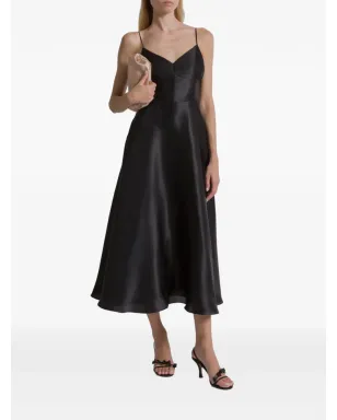Alberta Ferretti スパゲッティストラップ ミディドレス ブラック - サムネイル2