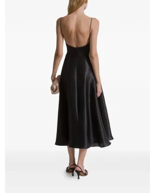 Alberta Ferretti スパゲッティストラップ ミディドレス ブラック - サムネイル3