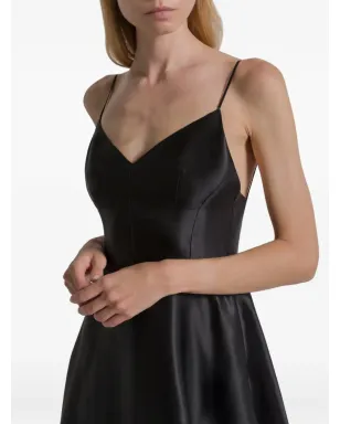 Alberta Ferretti スパゲッティストラップ ミディドレス ブラック - サムネイル4