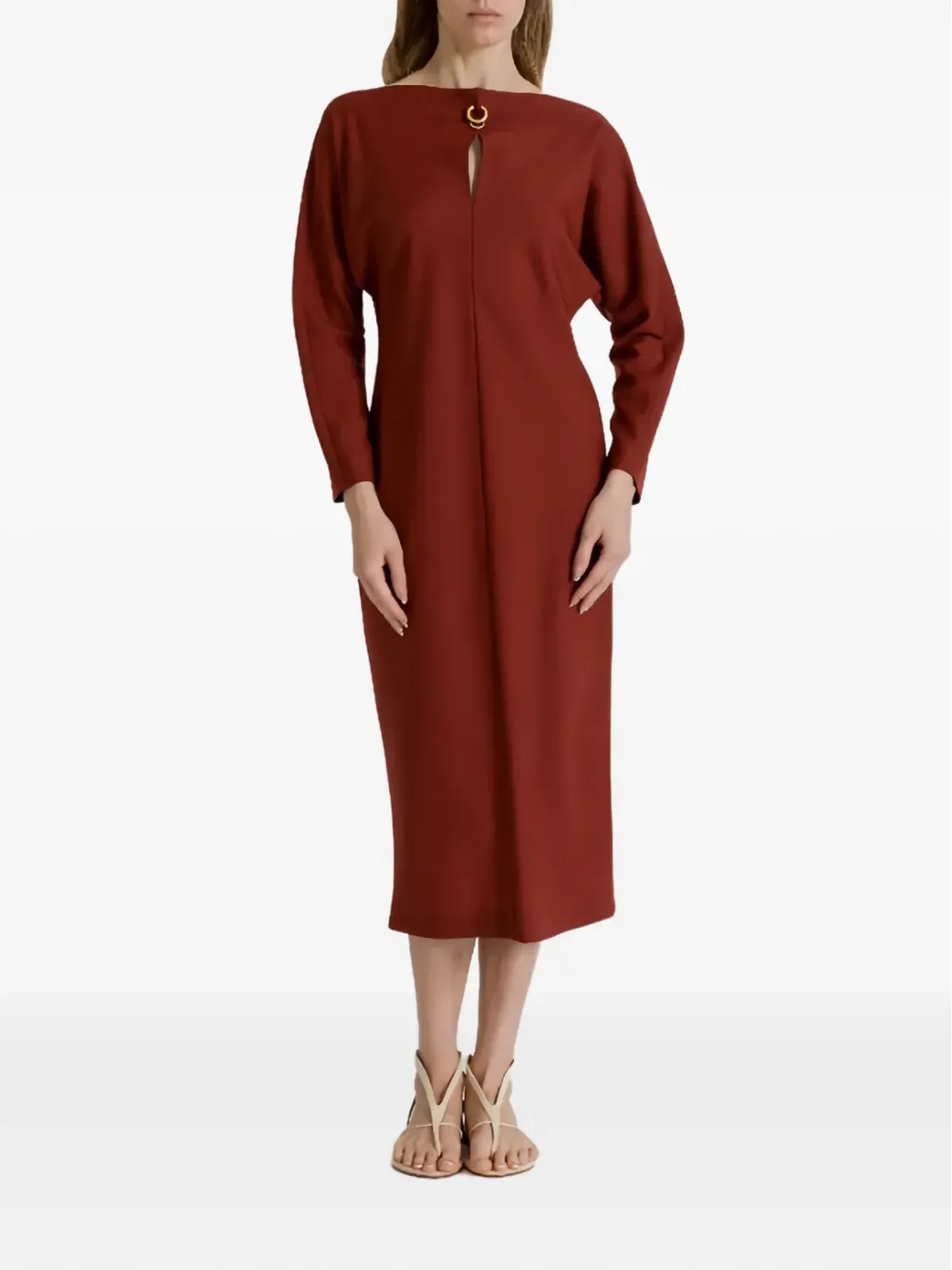 Alberta Ferretti カットアウトリングディテールドレス - 画像2