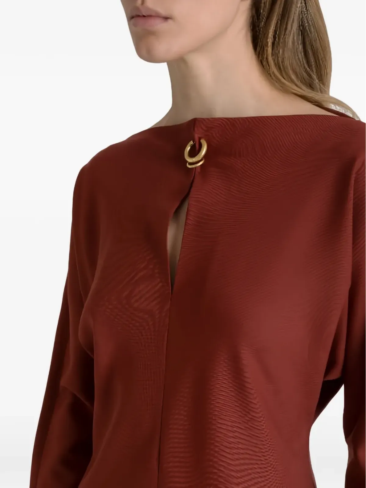 Alberta Ferretti カットアウトリングディテールドレス - 画像4