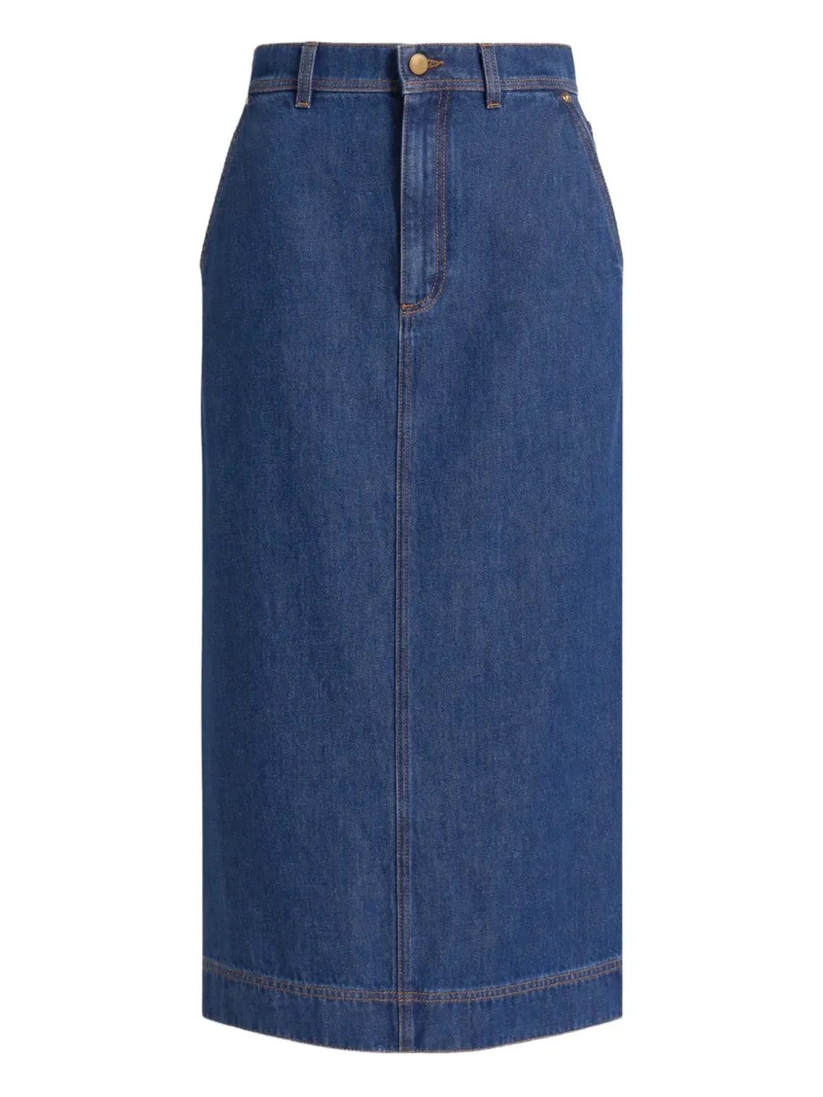 Alberta Ferretti コントラストステッチ ミディスカート - ブルー - 画像1