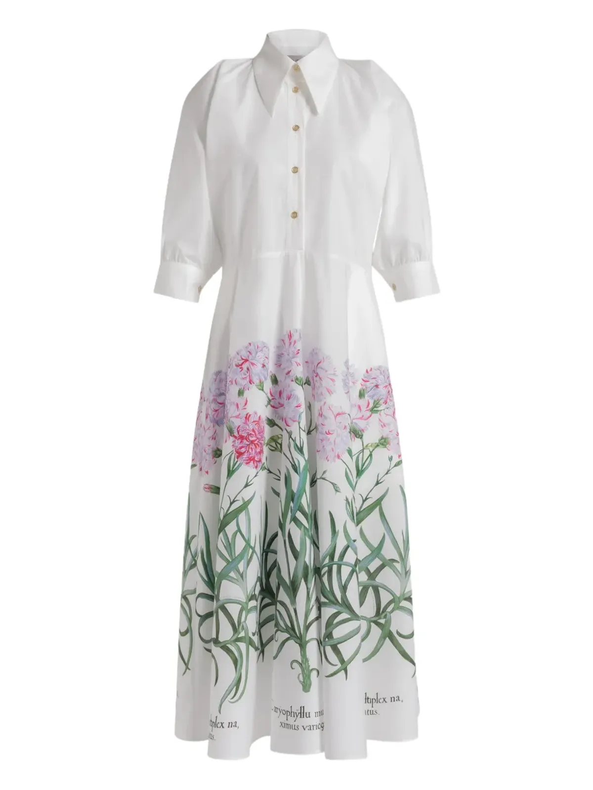 Alberta Ferretti 花柄プリントシャツドレス - White - 画像1