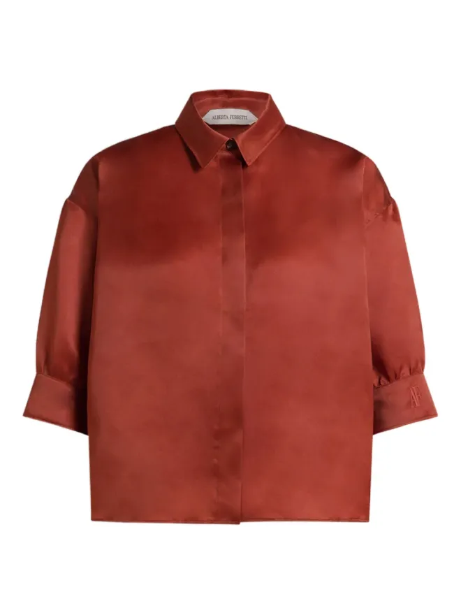 Alberta Ferretti Alberta Ferretti ボタンシャツ - ブラウンの商品画像