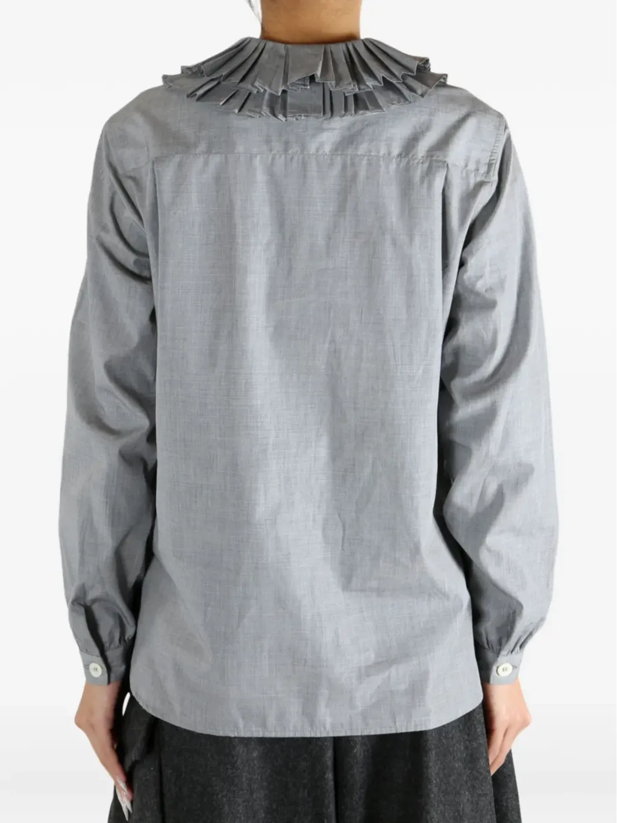 Margaret Howell pleated-frills cotton shirt - 画像4