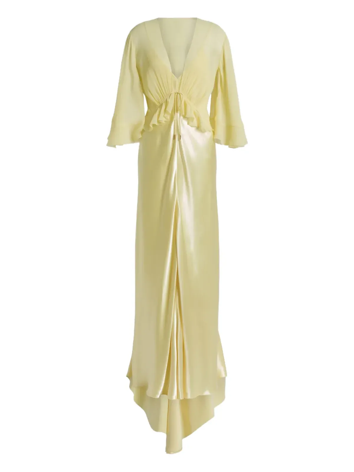 Alberta Ferretti フリル付きロングドレス - 画像1