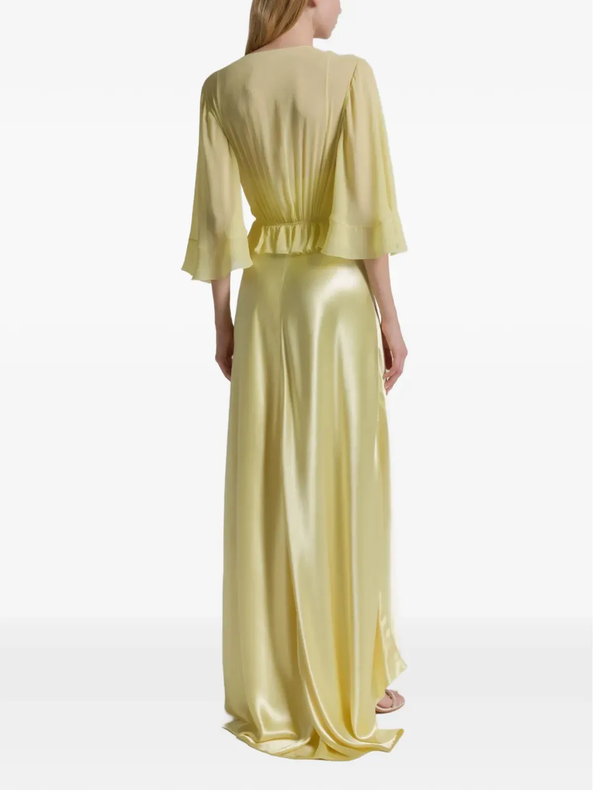 Alberta Ferretti フリル付きロングドレス - 画像3