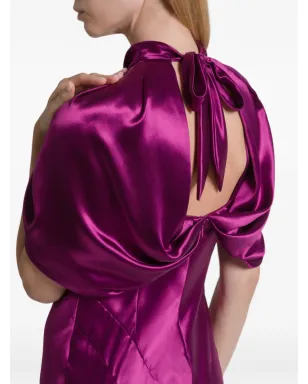 Alberta Ferretti ネックタイ付きオープンバックのマキシドレス - サムネイル4