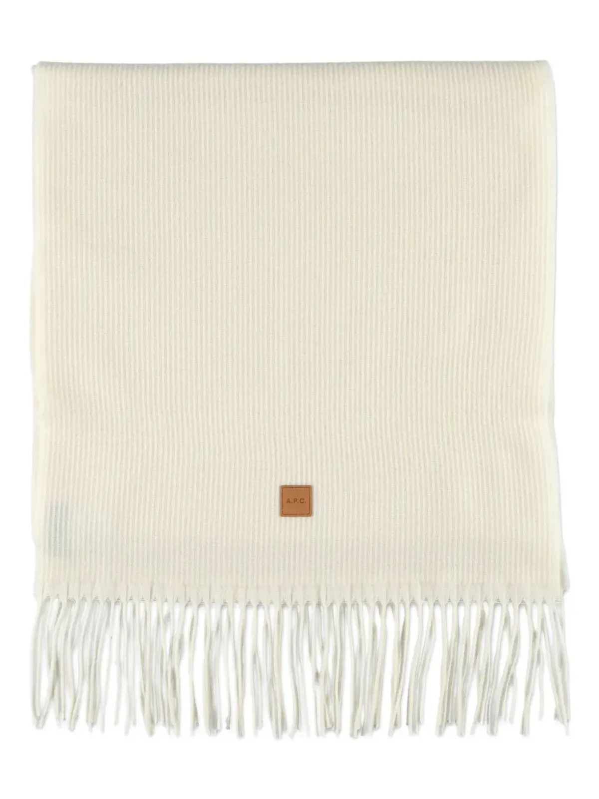 A.P.C. リブ編みフリンジスカーフ - 画像1
