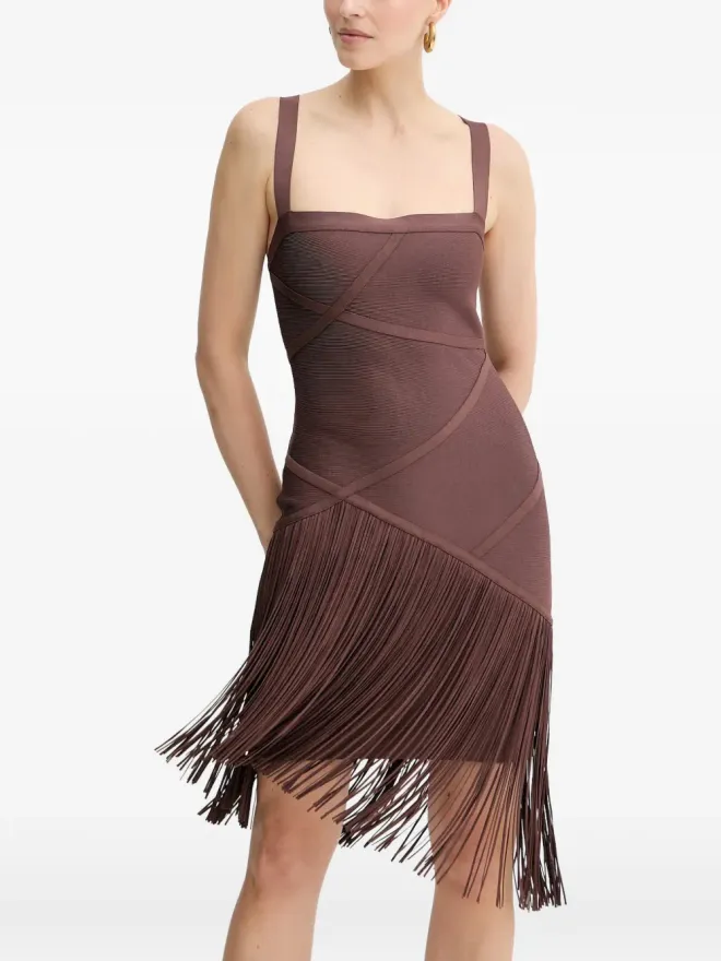 Herve Leger Hervé Léger フリンジストラップ付きミニドレスの商品画像