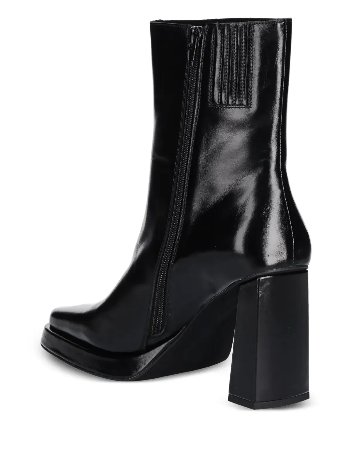 Jeffrey Campbell スクエアトゥジップアップ アンクルブーツ ブラック - 画像3