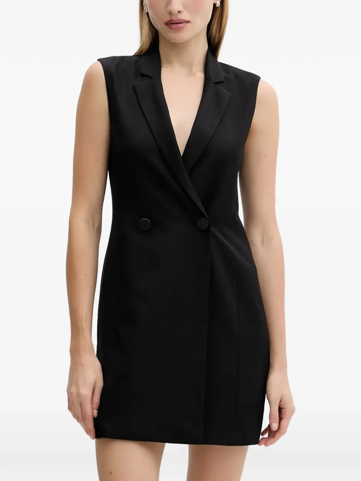 Armani Exchange Vネック ダブルブレスト ミニドレス - 画像1