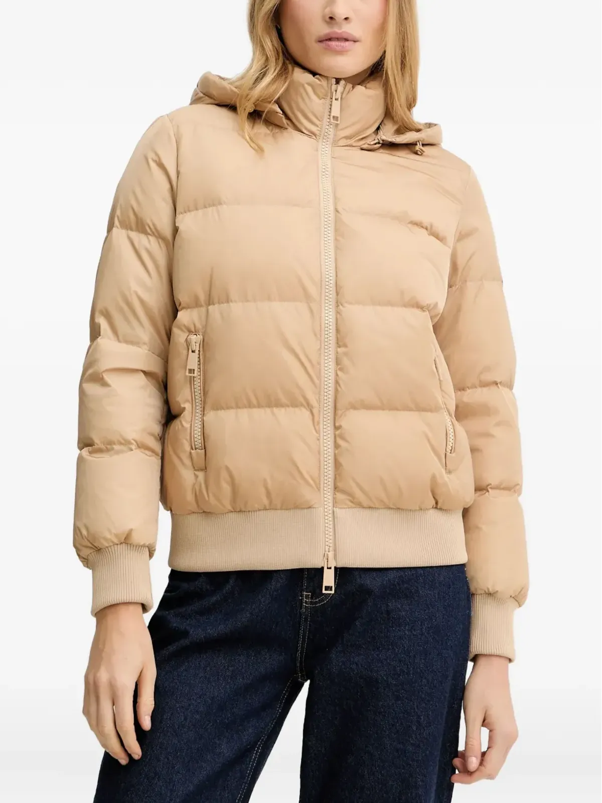 Armani Exchange フード付きロゴパッチジャケット - 画像1
