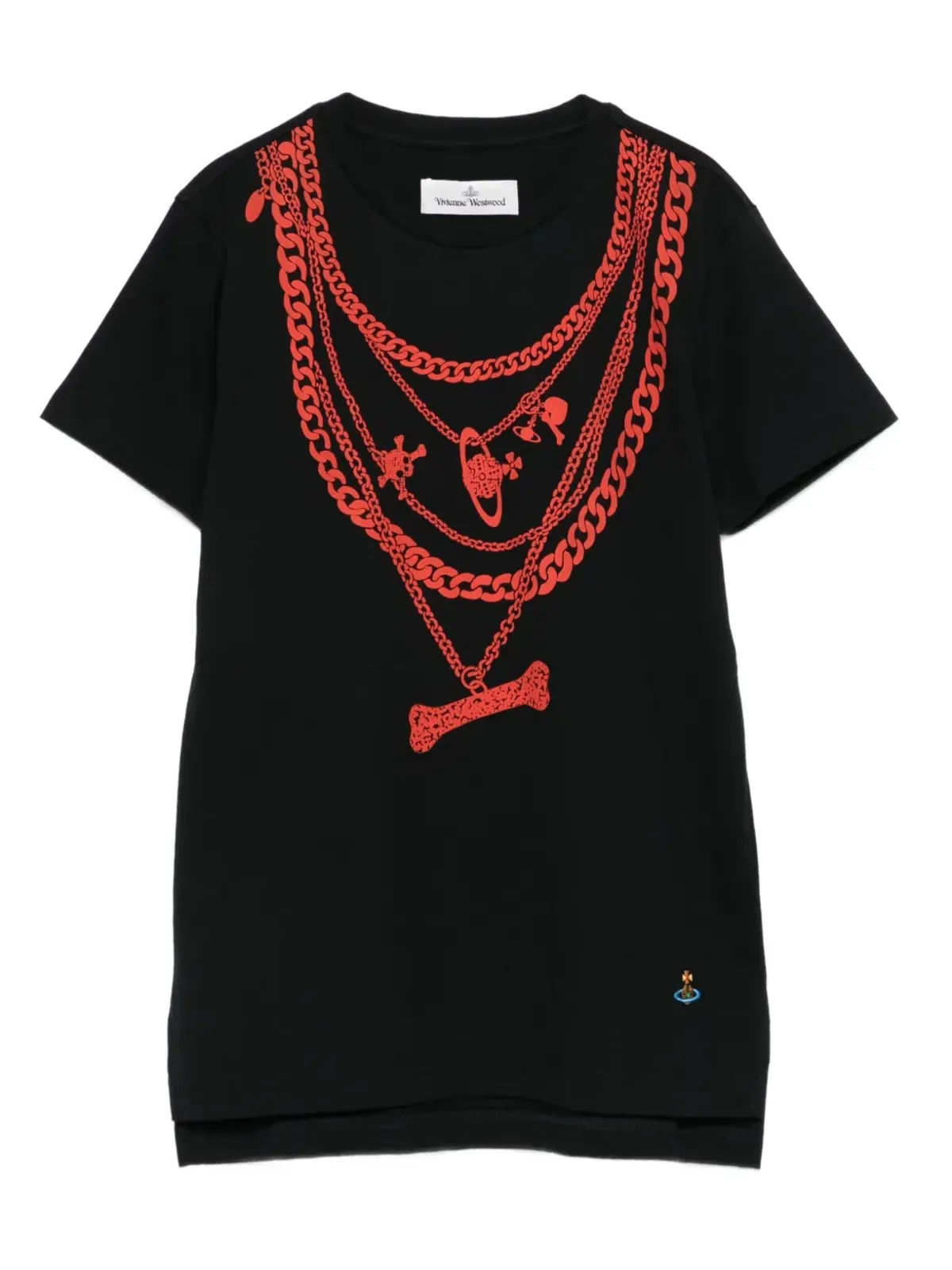 Vivienne Westwood チェーンプリントTシャツ ブラック - 画像1