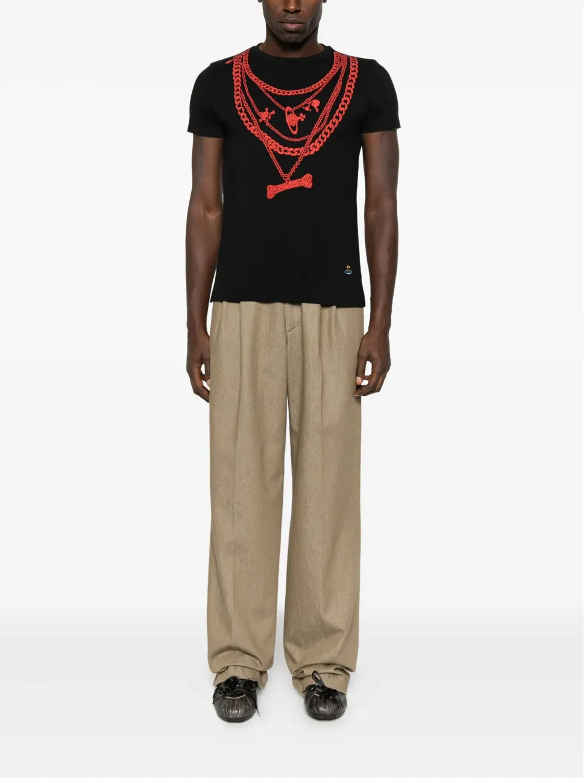 Vivienne Westwood チェーンプリントTシャツ ブラック - 画像2