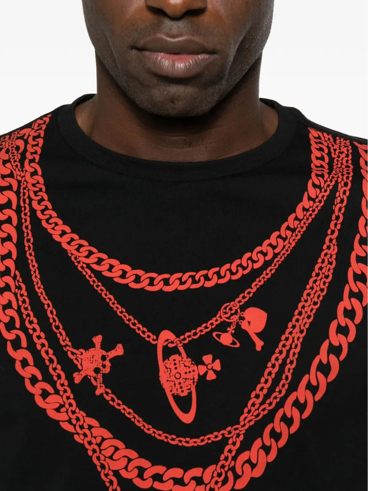 Vivienne Westwood チェーンプリントTシャツ ブラック - 画像4