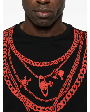 Vivienne Westwood チェーンプリントTシャツ ブラック - サムネイル4