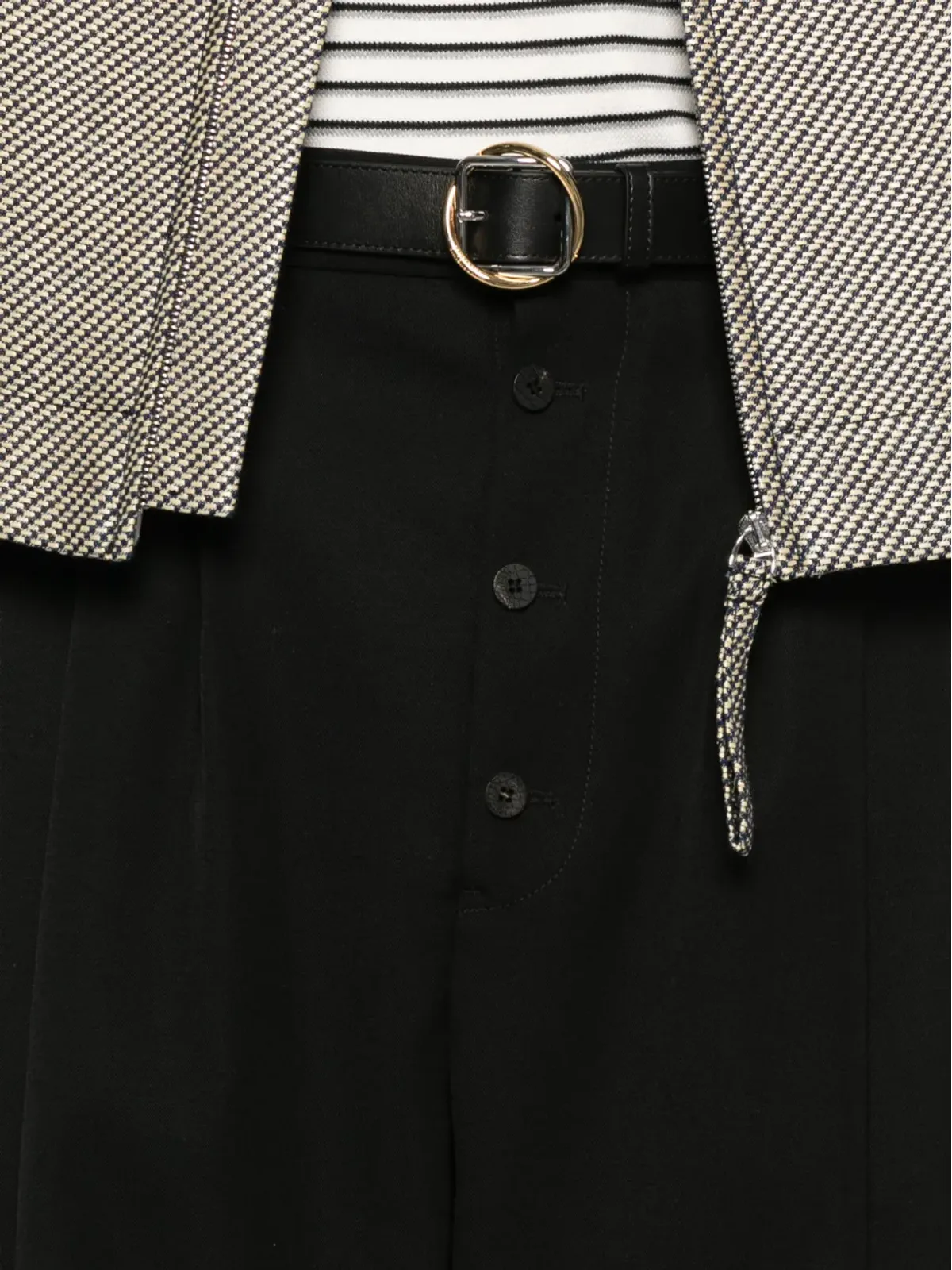 Jacquemus ワイドレッグウールパンツ - ブラック - 画像5
