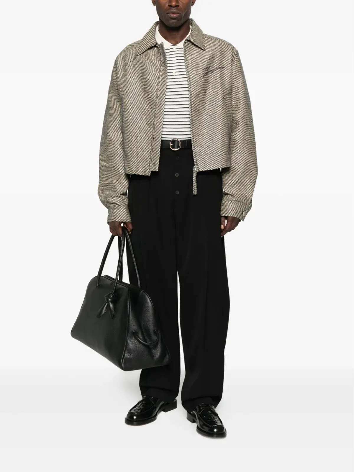 Jacquemus ワイドレッグウールパンツ - ブラック - 画像2