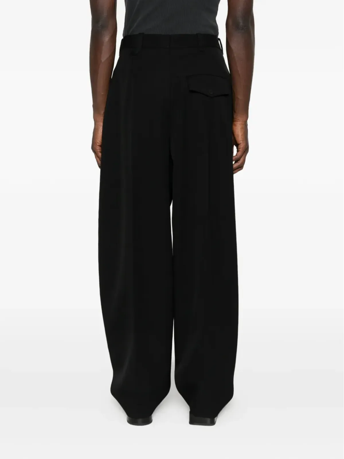 Jacquemus ワイドレッグウールパンツ - ブラック - 画像4