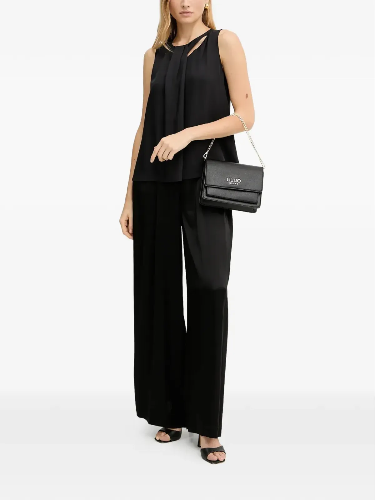 Armani Exchange カットアウト ノースリーブ ブラウス - 画像2