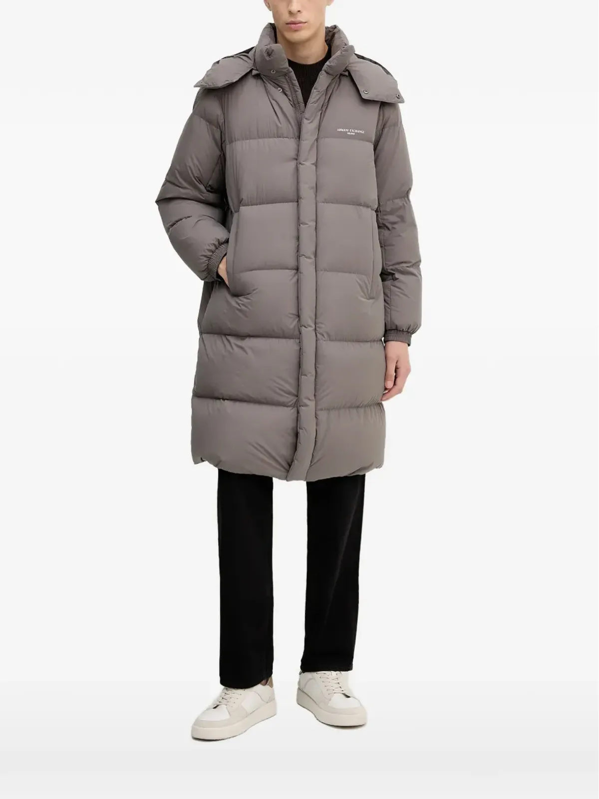 Armani Exchange ダウン入りフード付きコート - グレー - 画像1