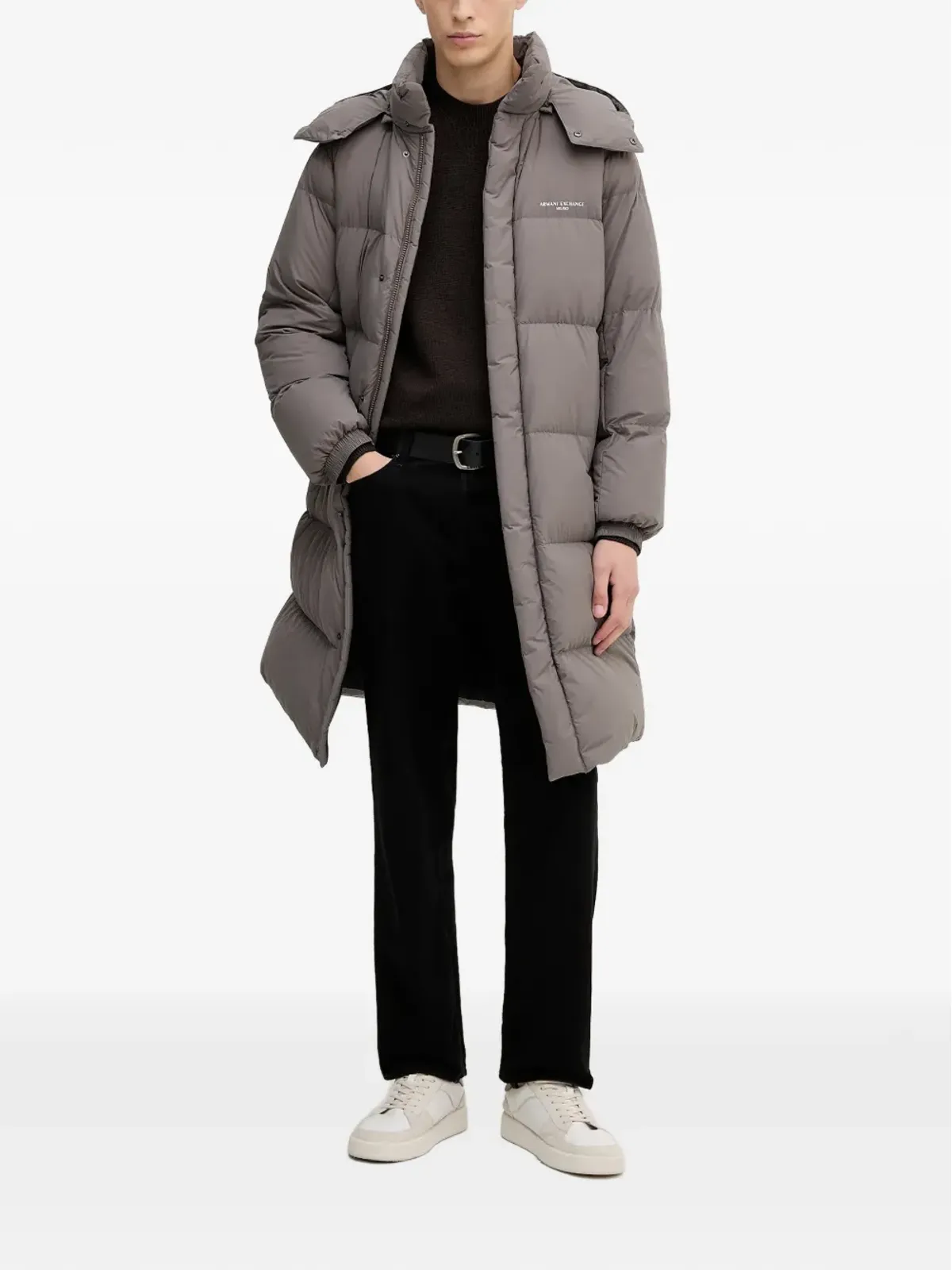 Armani Exchange ダウン入りフード付きコート - グレー - 画像2