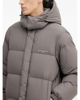 Armani Exchange ダウン入りフード付きコート - グレー - サムネイル4