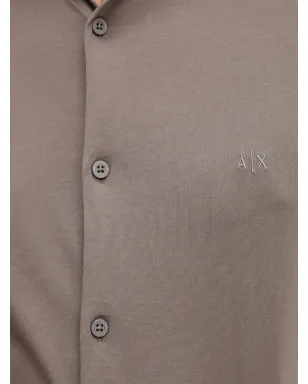 Armani Exchange ロゴ刺繍シャツ - グレー - サムネイル5