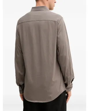Armani Exchange ロゴ刺繍シャツ - グレー - サムネイル3