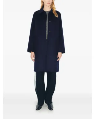 Tory Burch モノグラムジャカードウールコート - Blue - サムネイル2