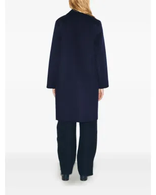 Tory Burch モノグラムジャカードウールコート - Blue - サムネイル3