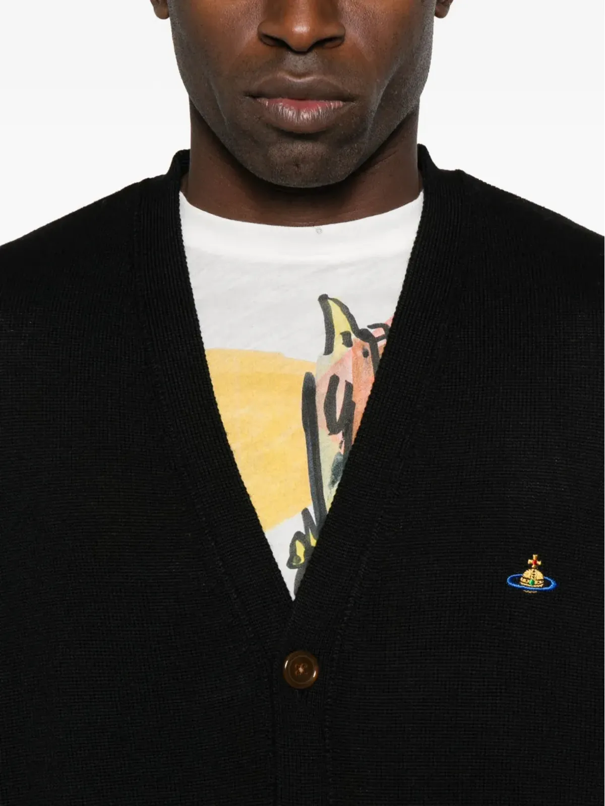 Vivienne Westwood ロゴ刺繍パッチポケット カーディガン - 画像5