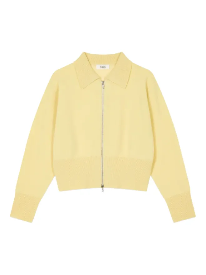 TOMBOY TOMBOY ジップフロント ポロカラー カーディガン - イエローの商品画像