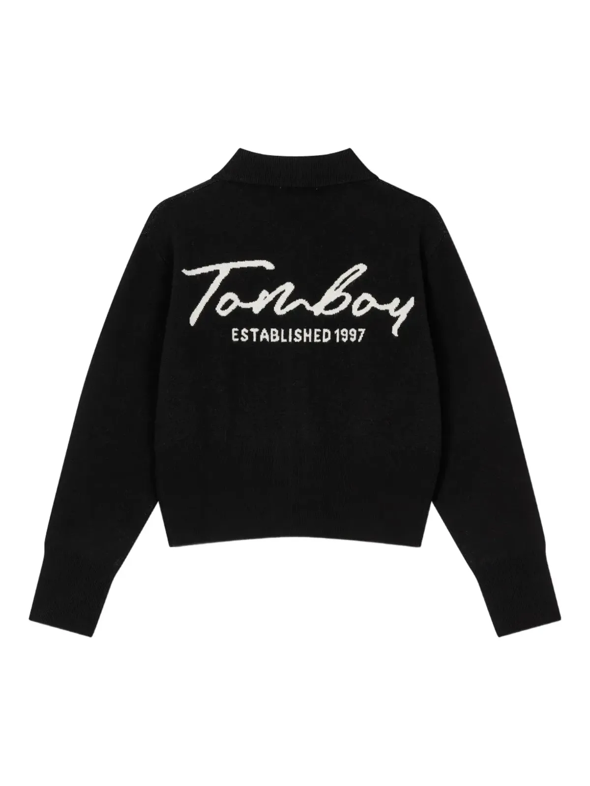 TOMBOY zip-front logo-detail cardigan - Black - 画像2