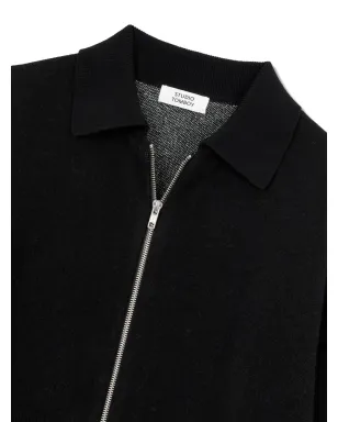 TOMBOY zip-front logo-detail cardigan - Black - サムネイル4