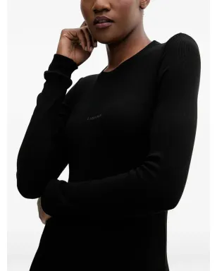 La Mania Lee long-sleeved maxi dress - Black - サムネイル1
