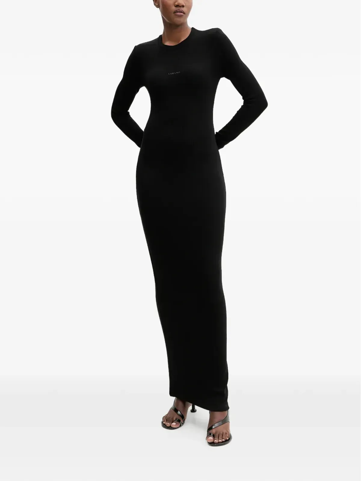 La Mania Lee long-sleeved maxi dress - Black - 画像2