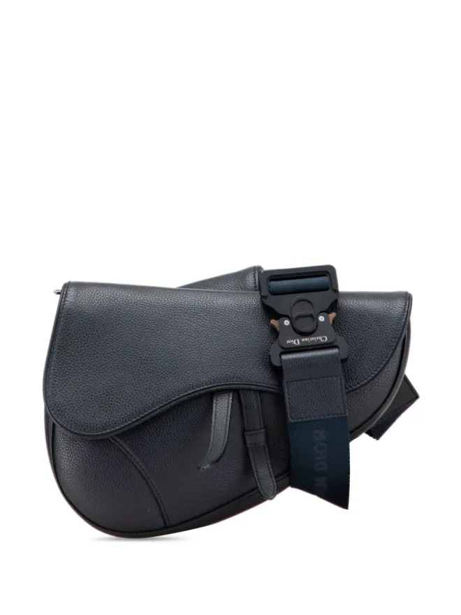 Christian Dior Pre-Owned Christian Dior Pre-Owned グレインドカーフスキン サドルバッグ クロスボディバッグ - ブルーの商品画像