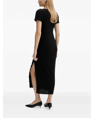 Armani Exchange Vネック ミディドレス - ブラック - サムネイル3