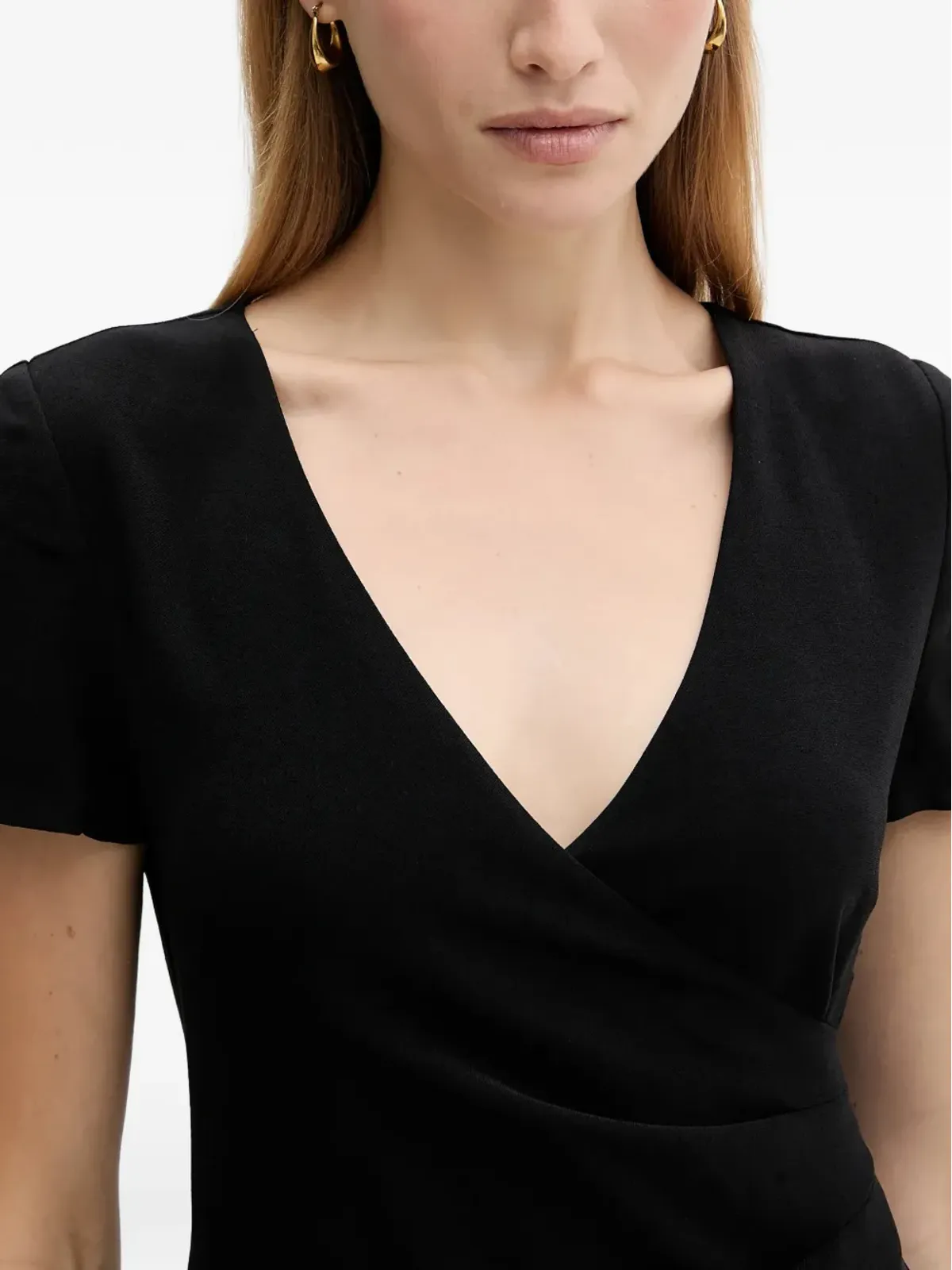 Armani Exchange Vネック ミディドレス - ブラック - 画像4