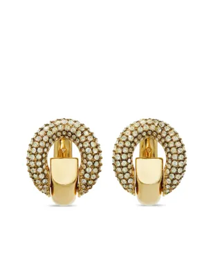 Tory Burch crystal-embellished hoop earrings - Gold - サムネイル1