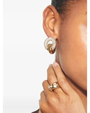 Tory Burch crystal-embellished hoop earrings - Gold - サムネイル2