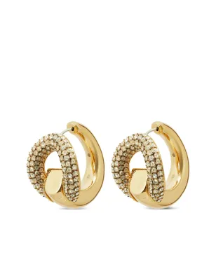 Tory Burch crystal-embellished hoop earrings - Gold - サムネイル3