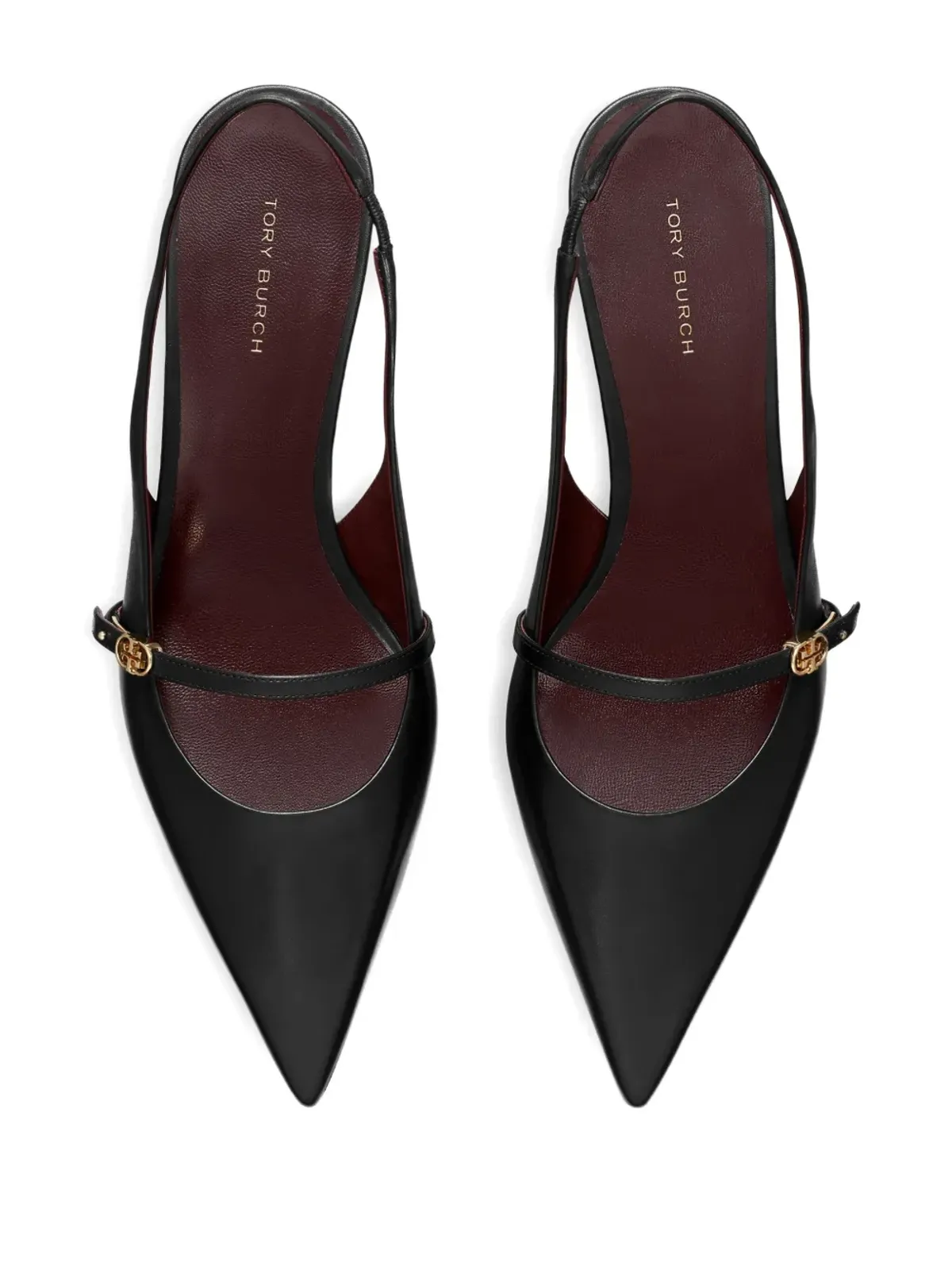 Tory Burch ポインテッドトゥ スリングバック バックルパンプス - 画像3