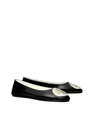 Tory Burch Reva ロゴプレート付き レザー バレエフラット - ブラック - サムネイル2