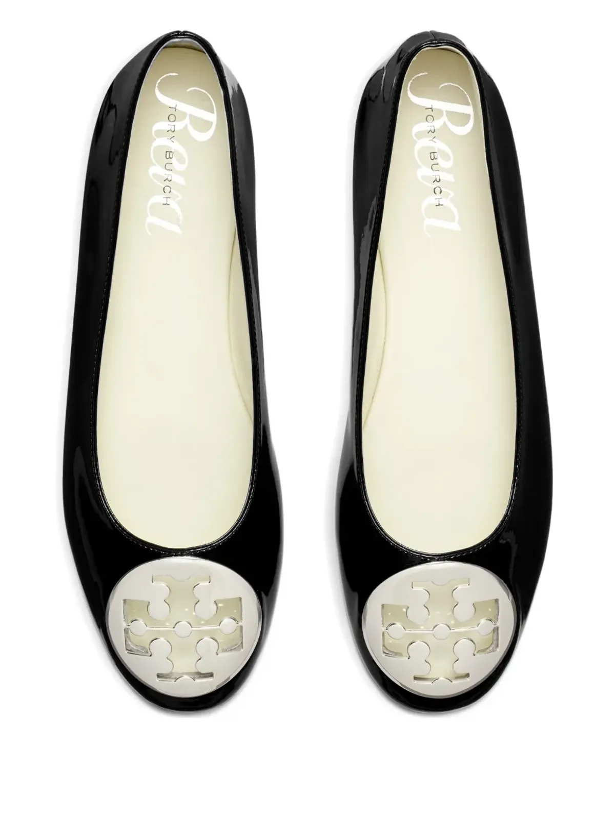 Tory Burch Reva ロゴプレート付き レザー バレエフラット - ブラック - 画像3