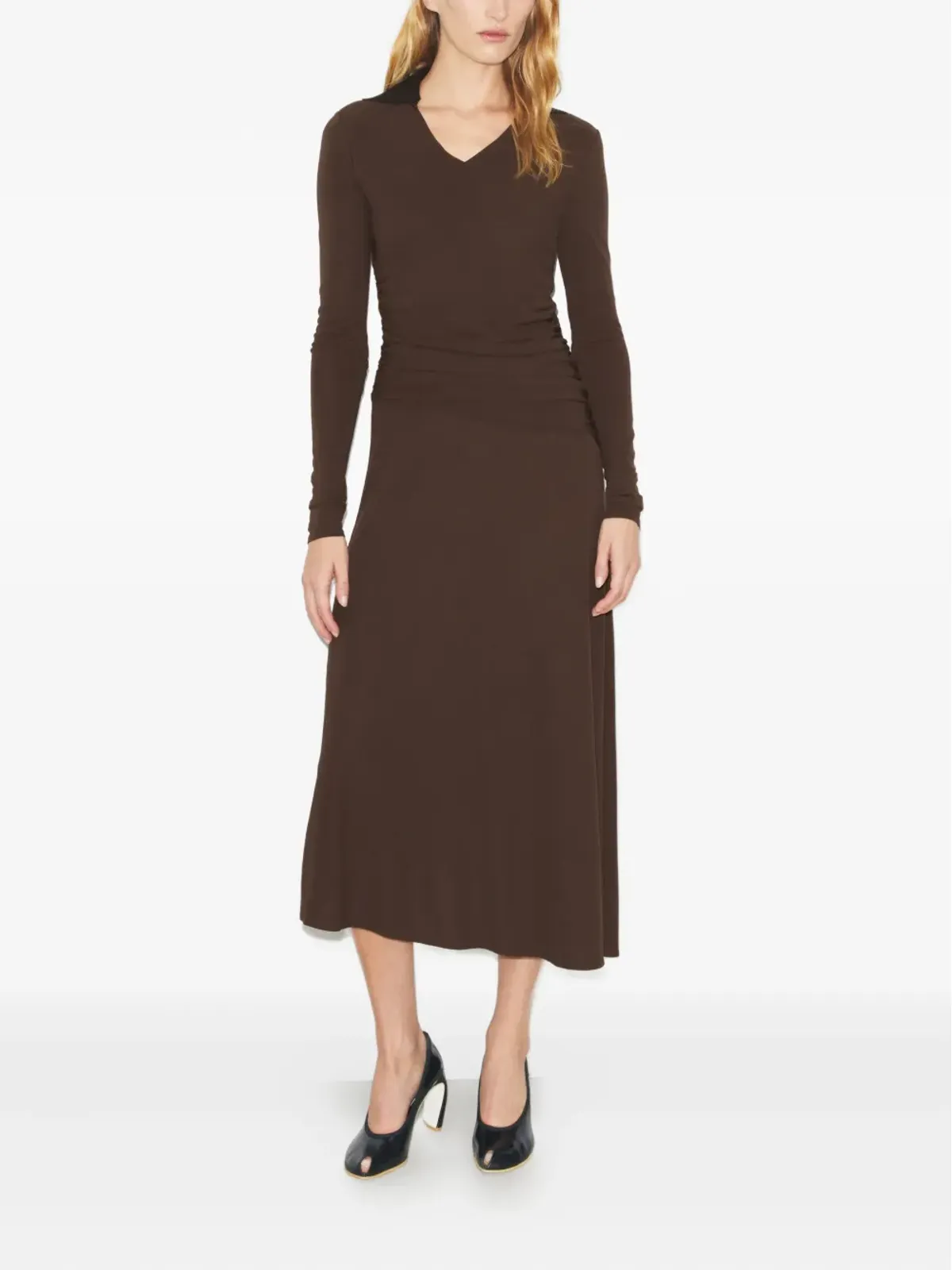 Tory Burch 襟付きギャザー入りドレス - 画像2