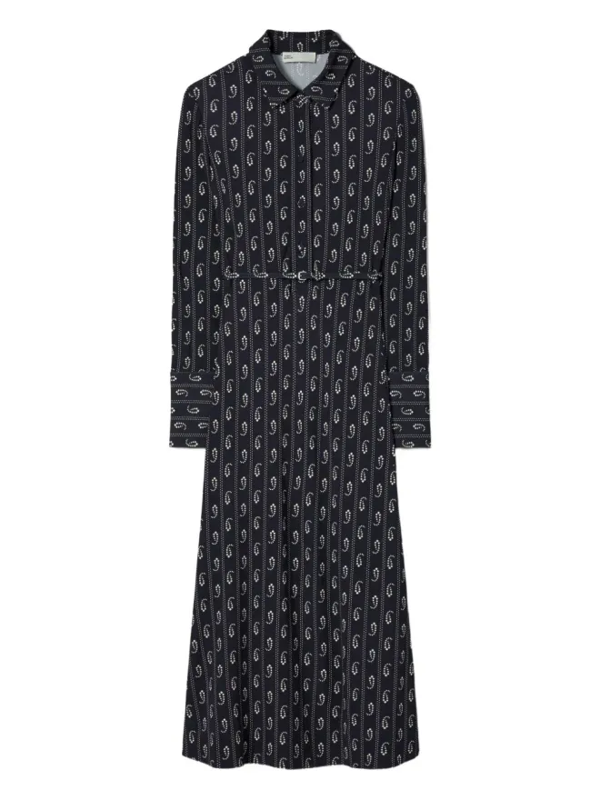 Tory Burch Tory Burch ペイズリープリント ベルト付き シャツドレスの商品画像